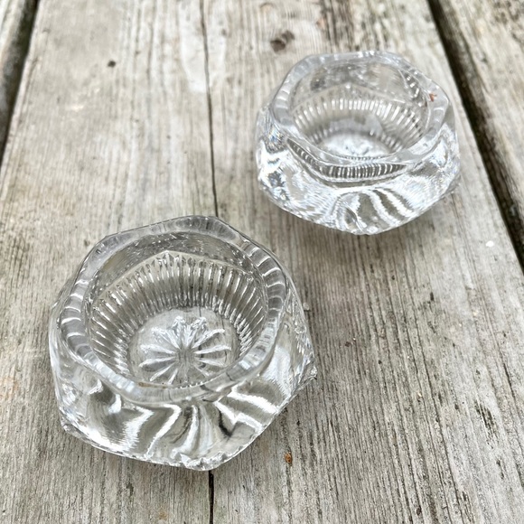 ✨Vintage Crystal Hexagon Sunburst Candle Holders